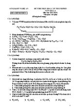 Đề thi chọn học sinh giỏi cấp thành phố môn Hóa 8 năm học 2011 - 2012